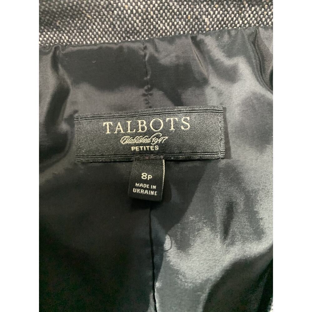 TALBOTS Womens Gray Blazer Size 8 Petite All Season Wool Blend Career Suiting - Picture 7 of 9